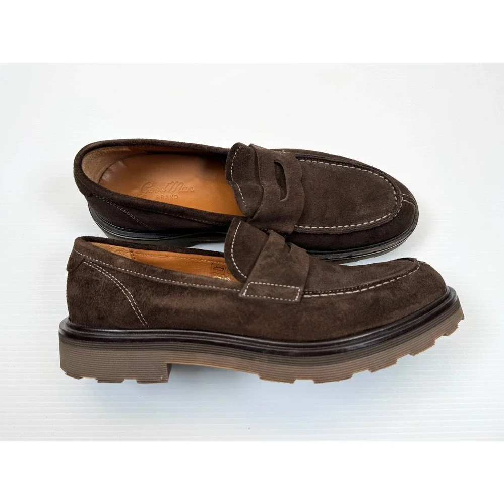 GOOD MAN BRAND Lexington Penny Loafer Mens 8 EUC Leather Suede‎ Slip on Brown